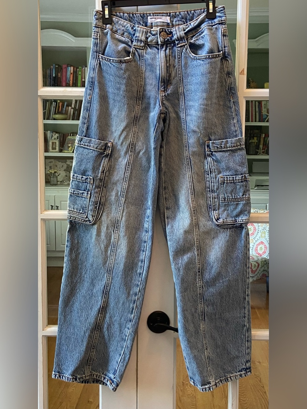 Garage Denim Ample Baggy Cargo Jeans Blue Size 1 25 Pockets Utility